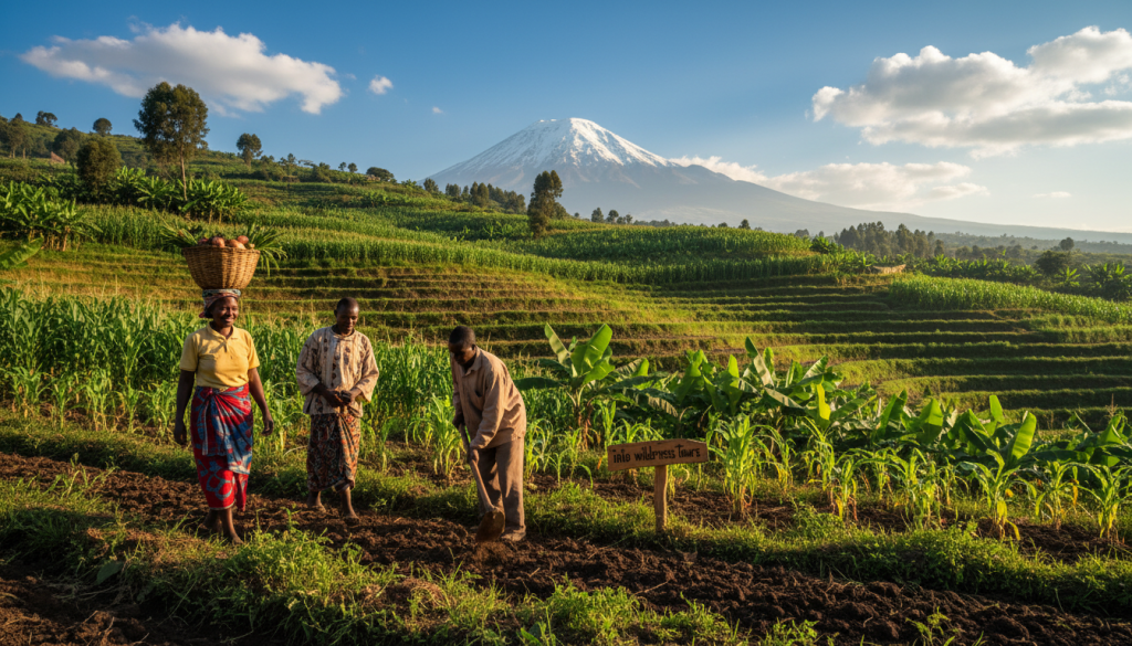 Chagga people's traditional farming on Kilimanjaro slopes
