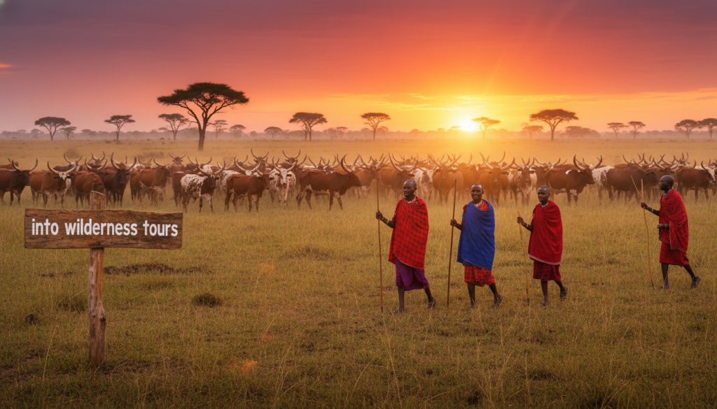 Maasai people Tanzania cattle grazing Maasai people Tanzania cattle grazing