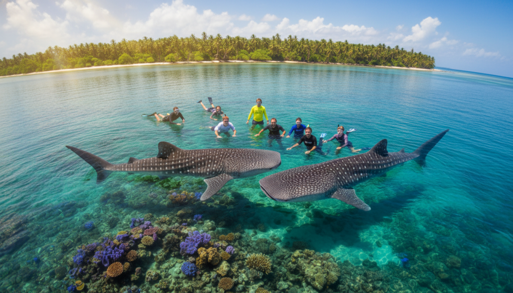 swimming with whale sharks Mafia Island