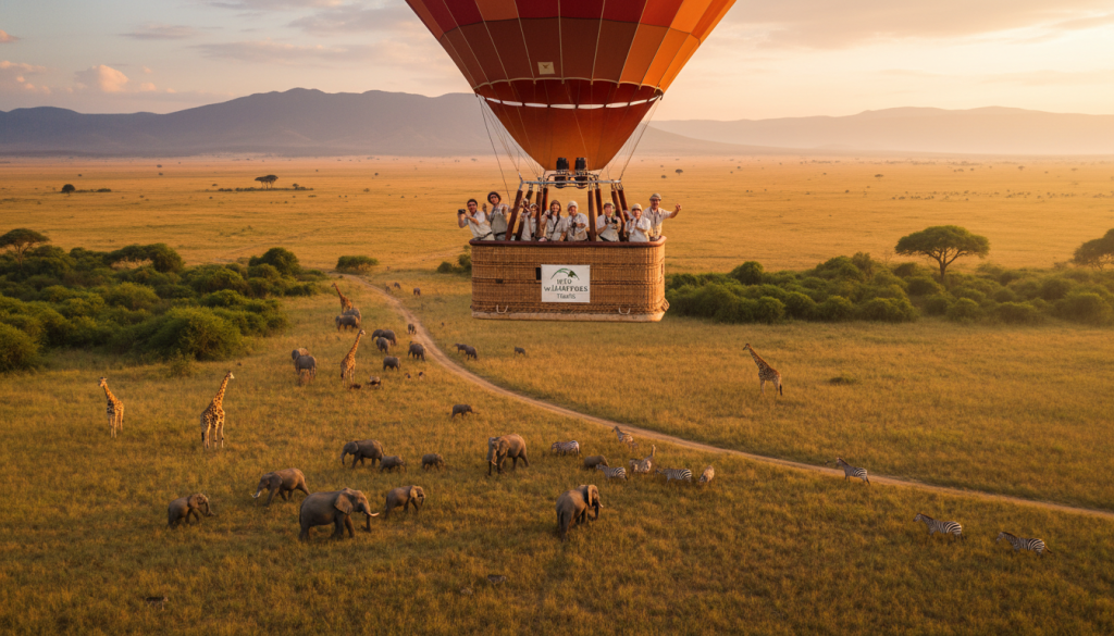 wildlife viewing from hot air balloon